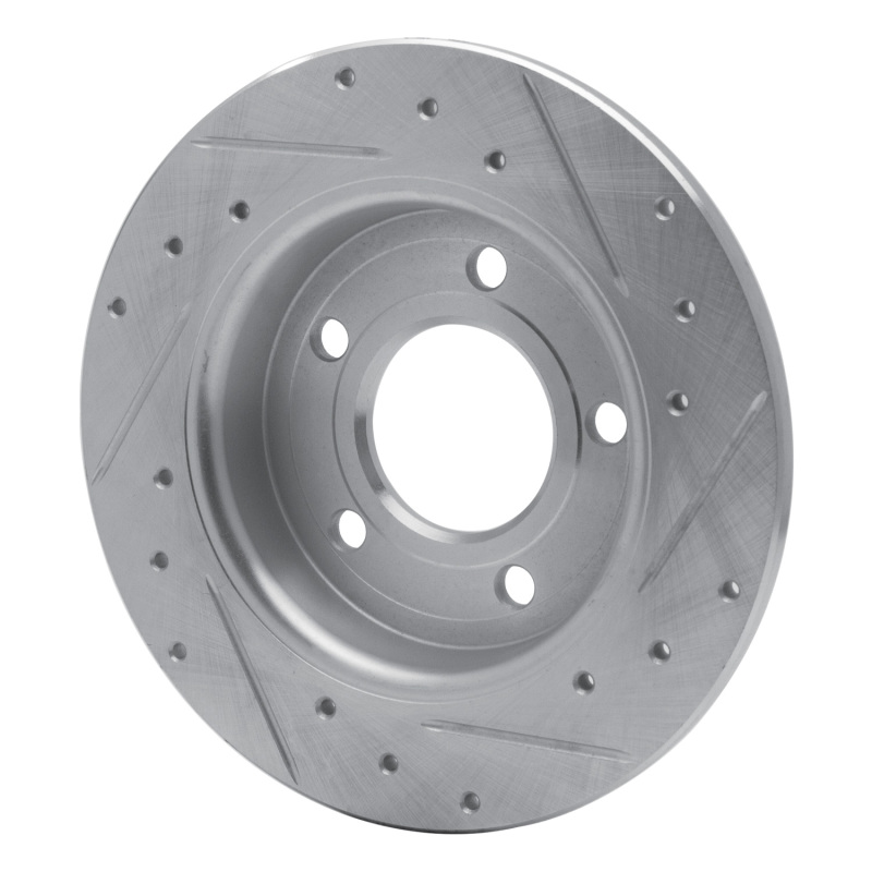 Mazda 3 Brake Rotor (1) - Rear Left - R1 Concepts - Drilled & Slotted - Silver - `04-`13